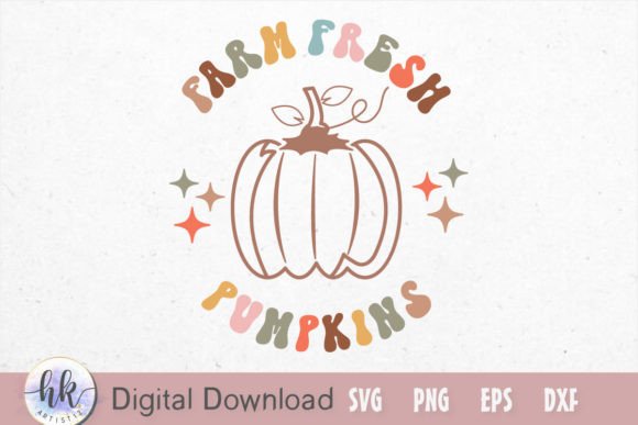 Farm Fresh Pumpkins Retro: Graphics for Crafts and Branding