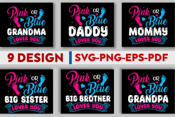 Gender Reveal or Baby Announcement Graphics for Crafts