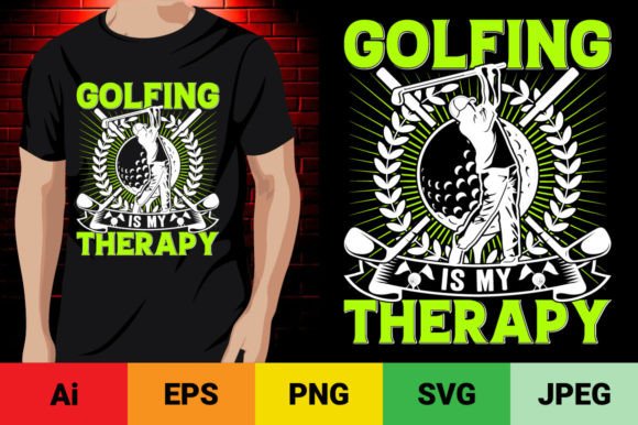 Golfing is My Therapy Golf T-shirt: Graphics for Modern Design