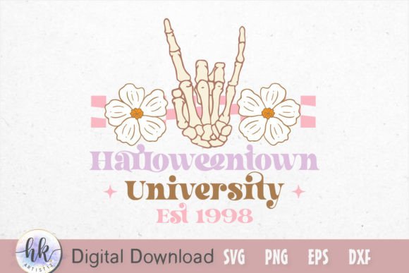 Halloweentown University Est 1998 Retro Graphics for Crafts