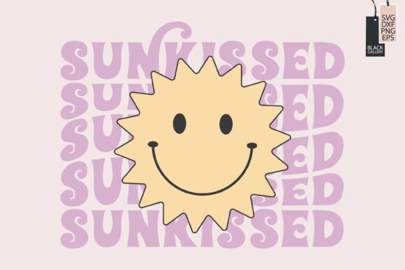 Sunkissed PNG, Retro Summer Quote PNG for Graphics and Crafts